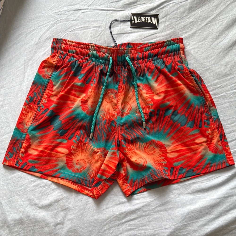 Vilebrequin Red and Green Swim Board Shorts